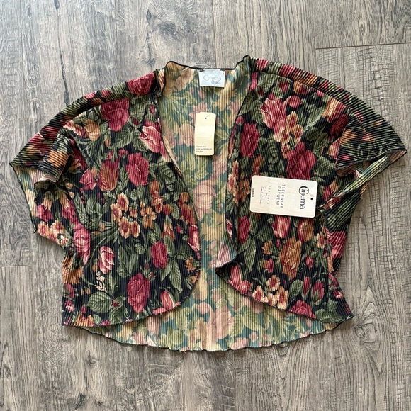 90s Vintage Deadstock Romantic Floral Shrug NWT - Picture 1 of 4